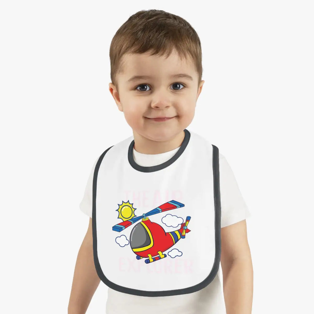 Baby Bib Air Explorer Helicopter Design - Kids clothes - Gifts for pilots - Aviation apparel