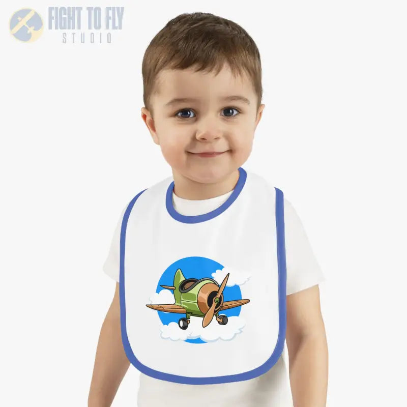 Baby Bib with Airplane Design - Open Cockpit Sportster - Kids clothes - Pilot gifts - WWII warbird t-shirt