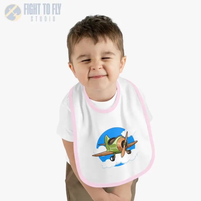 Baby Bib with Airplane Design - Open Cockpit Sportster - Kids clothes - Pilot gifts - WWII warbird t-shirt