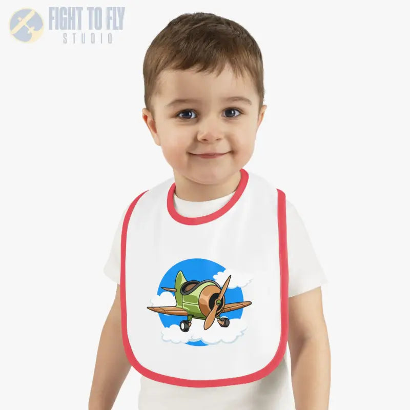 Baby Bib with Airplane Design - Open Cockpit Sportster - Kids clothes - Pilot gifts - WWII warbird t-shirt