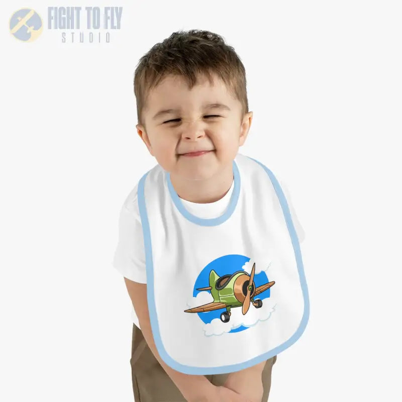 Baby Bib with Airplane Design - Open Cockpit Sportster - Kids clothes - Pilot gifts - WWII warbird t-shirt