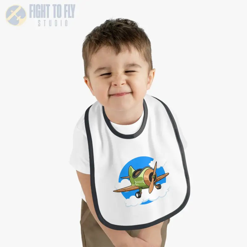 Baby Bib with Airplane Design - Open Cockpit Sportster - Kids clothes - Pilot gifts - WWII warbird t-shirt