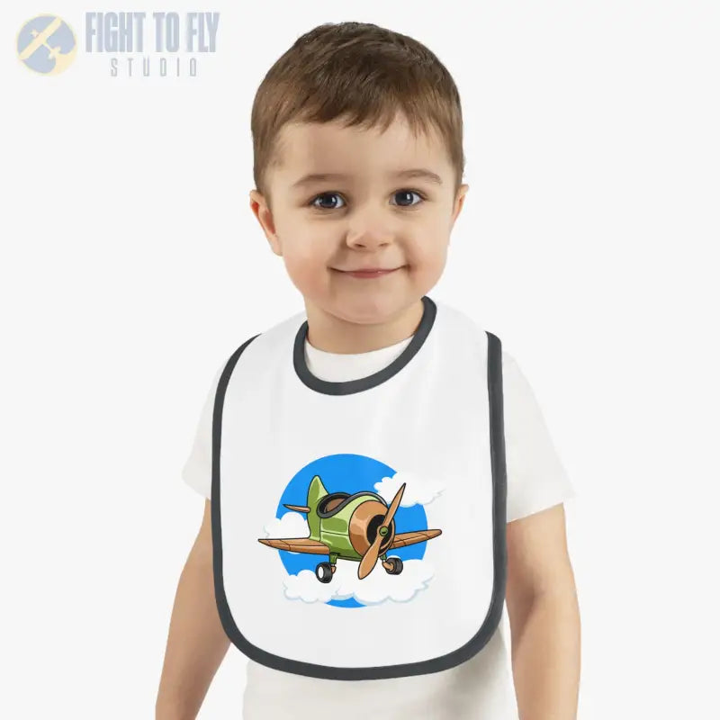 Baby Bib with Airplane Design - Open Cockpit Sportster - Kids clothes - Pilot gifts - WWII warbird t-shirt