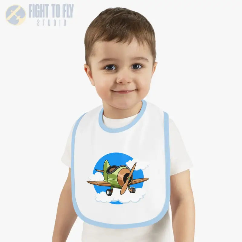 Baby Bib with Airplane Design - Open Cockpit Sportster - Kids clothes - Pilot gifts - WWII warbird t-shirt