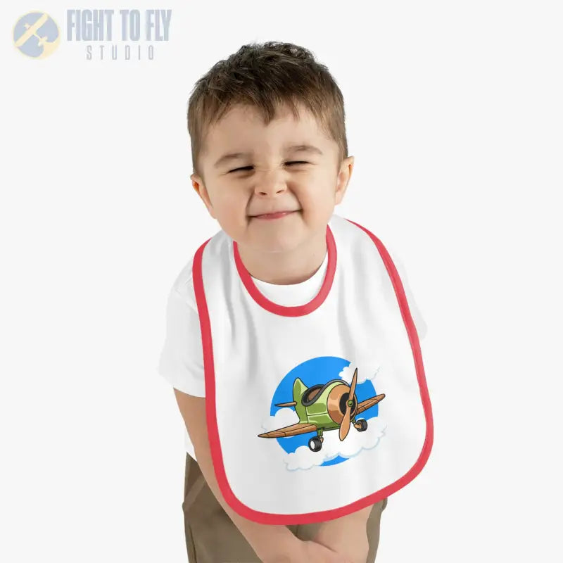 Baby Bib with Airplane Design - Open Cockpit Sportster - Kids clothes - Pilot gifts - WWII warbird t-shirt
