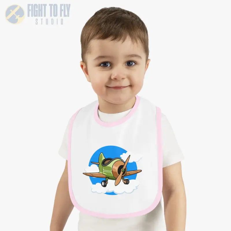 Baby Bib with Airplane Design - Open Cockpit Sportster - Kids clothes - Pilot gifts - WWII warbird t-shirt