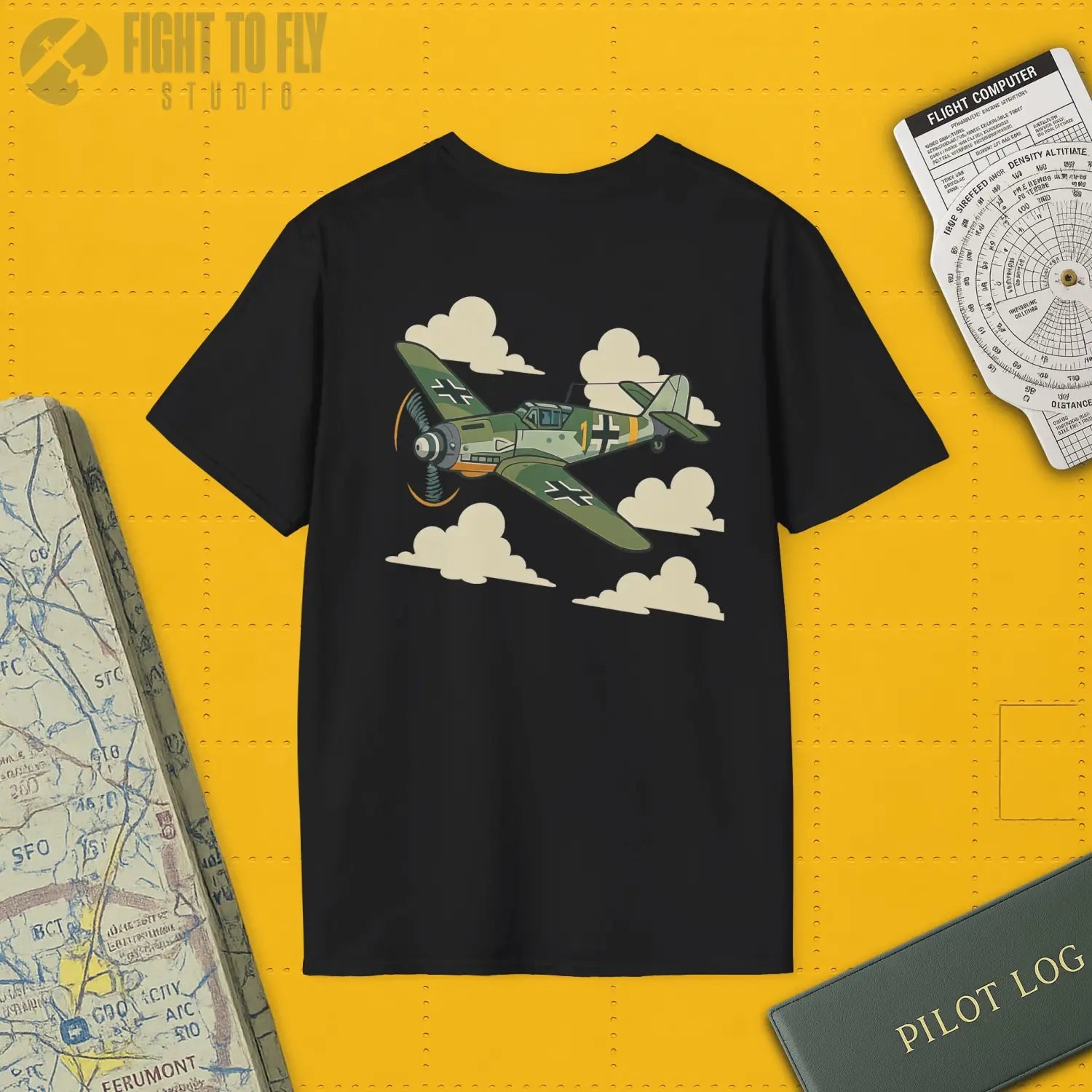 Messerschmitt Bf 109 Premium Full Graphic T-Shirt - Pilot gifts - WWII warbird t-shirt