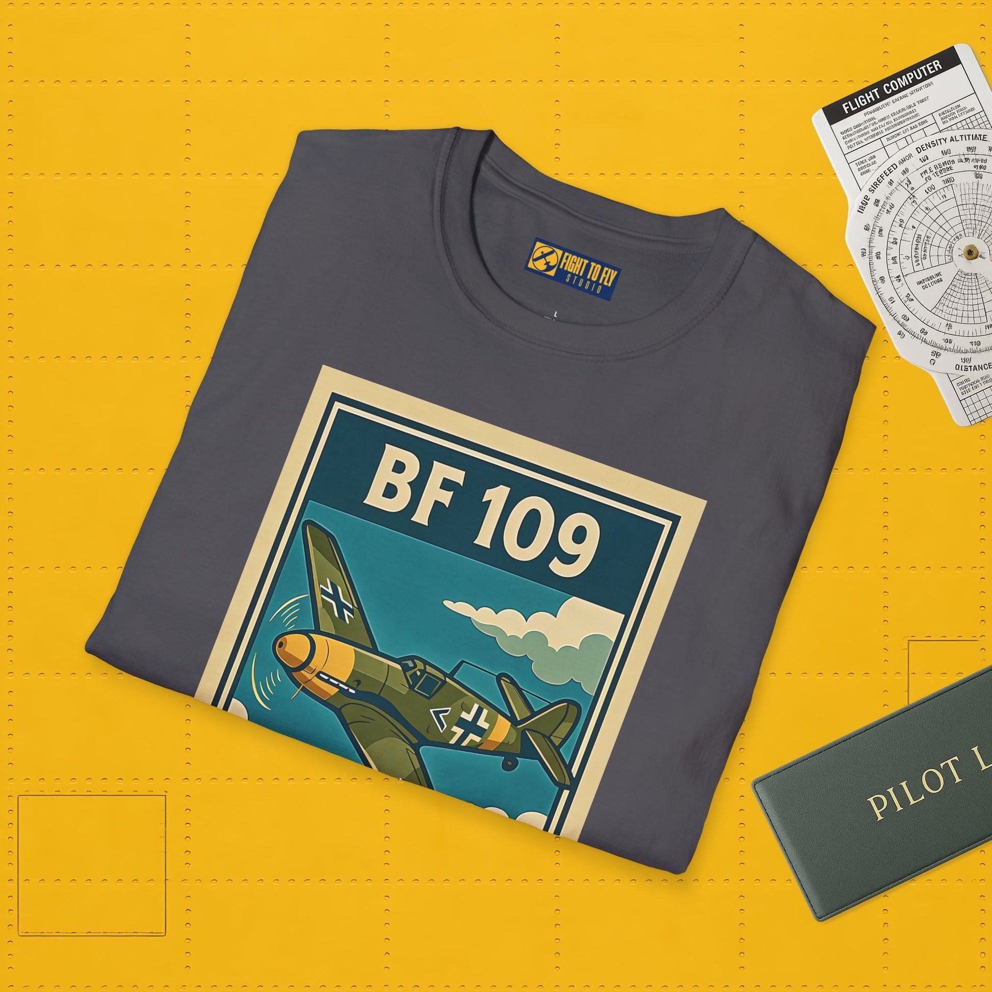 Bf 109 Premium T-Shirt – Iconic WWII Fighter Full Print Aviation Tee - Pilot gifts - warbird t-shirt