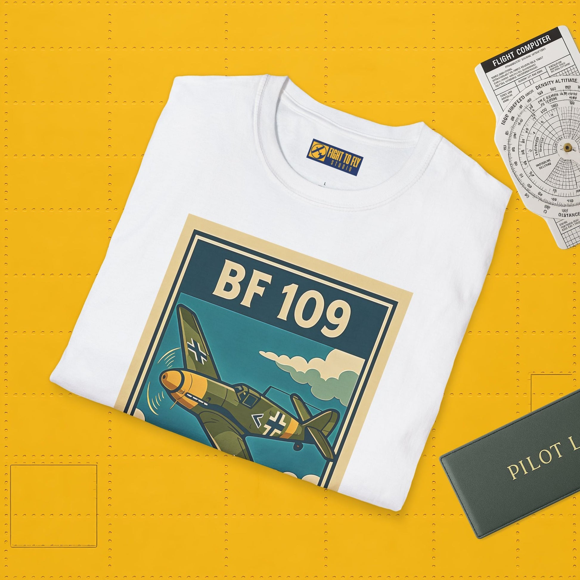 Bf 109 Premium T-Shirt – Iconic WWII Fighter Full Print Aviation Tee - Pilot gifts - warbird t-shirt