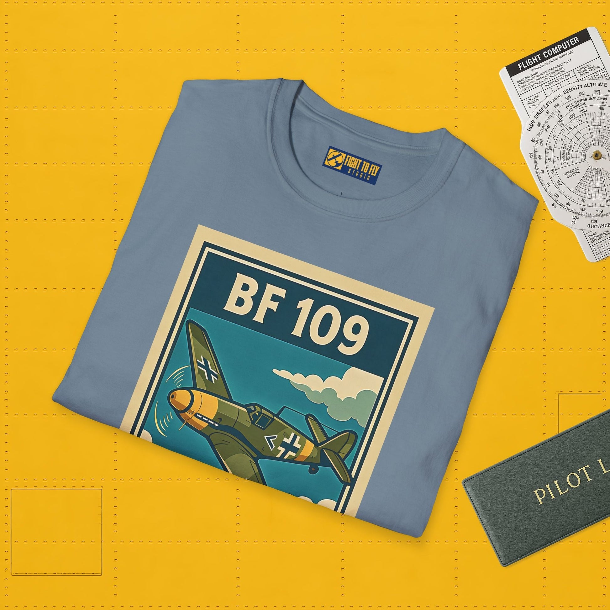 Bf 109 Premium T-Shirt – Iconic WWII Fighter Full Print Aviation Tee - Pilot gifts - warbird t-shirt
