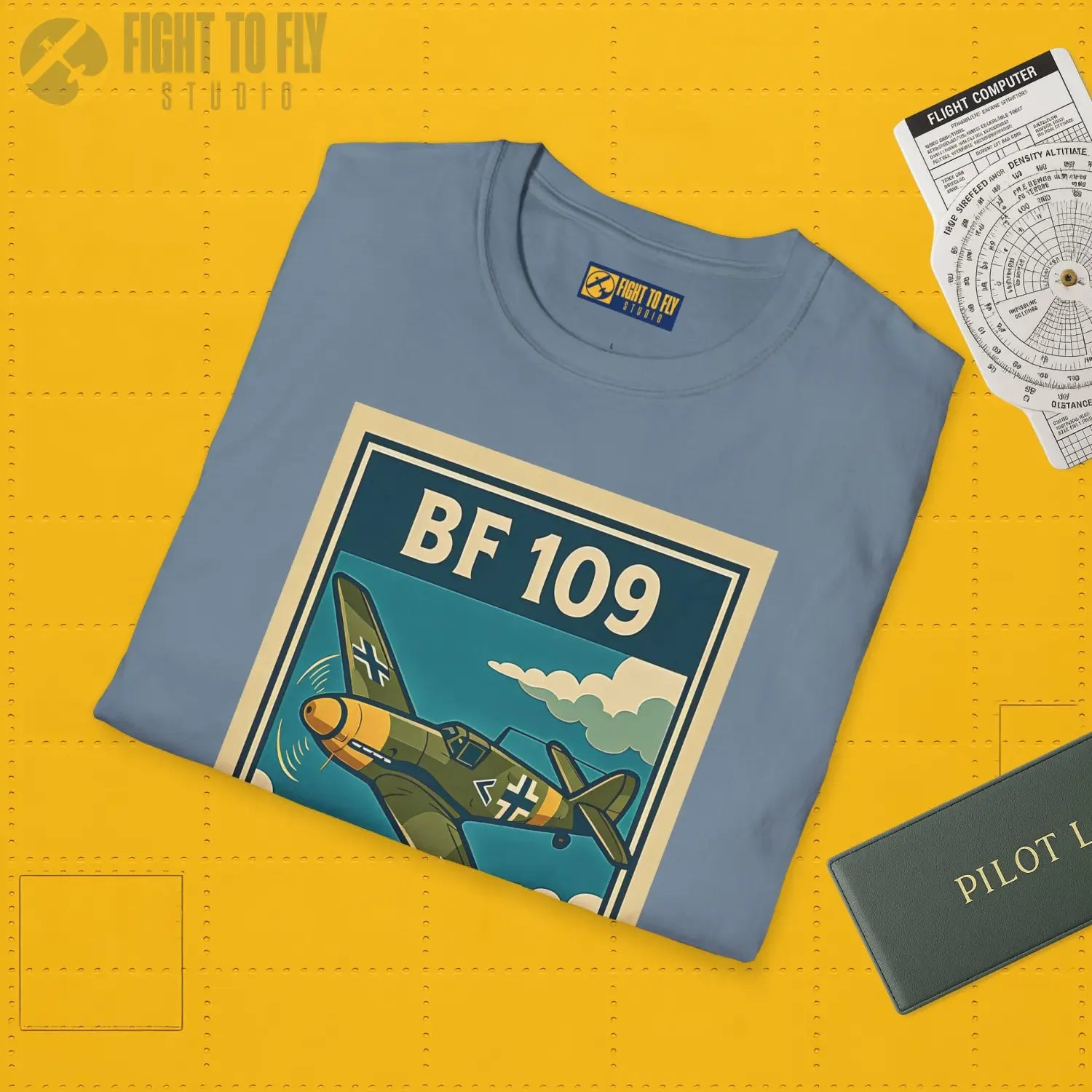 Messerschmitt Bf 109 Premium Full Graphic T-Shirt - Pilot gifts - WWII warbird t-shirt
