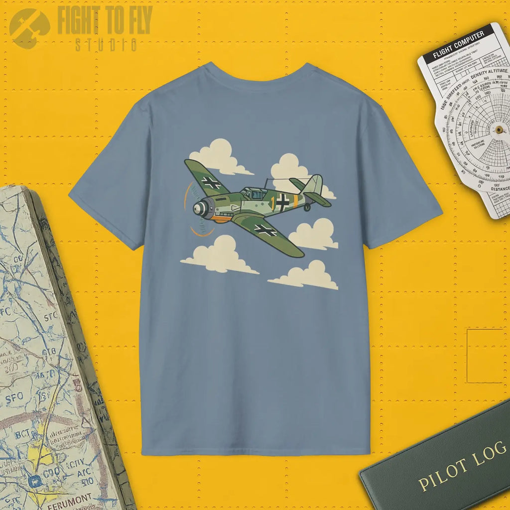 Messerschmitt Bf 109 Premium Full Graphic T-Shirt - Pilot gifts - WWII warbird t-shirt