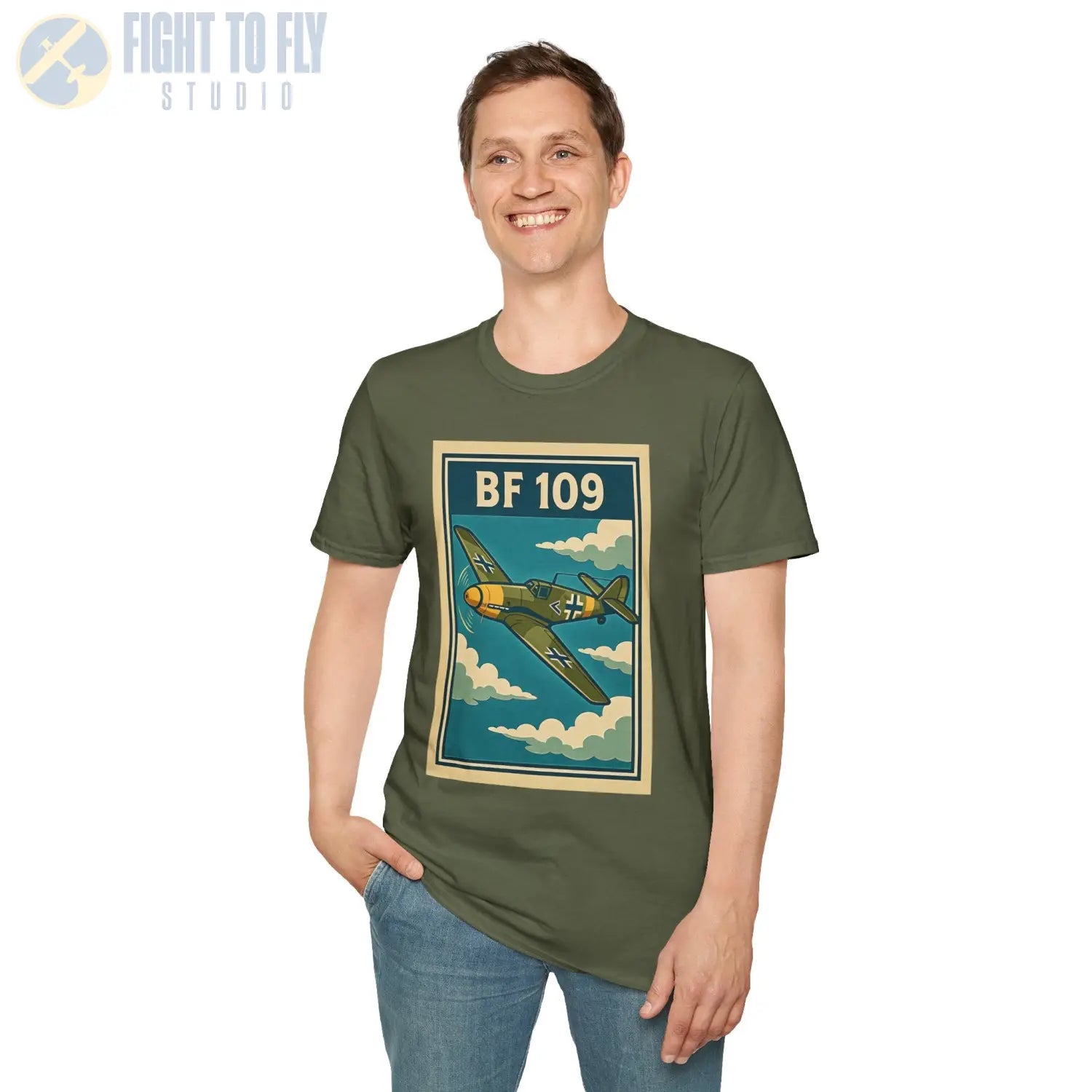 Messerschmitt Bf 109 Premium Full Graphic T-Shirt - Pilot gifts - WWII warbird t-shirt