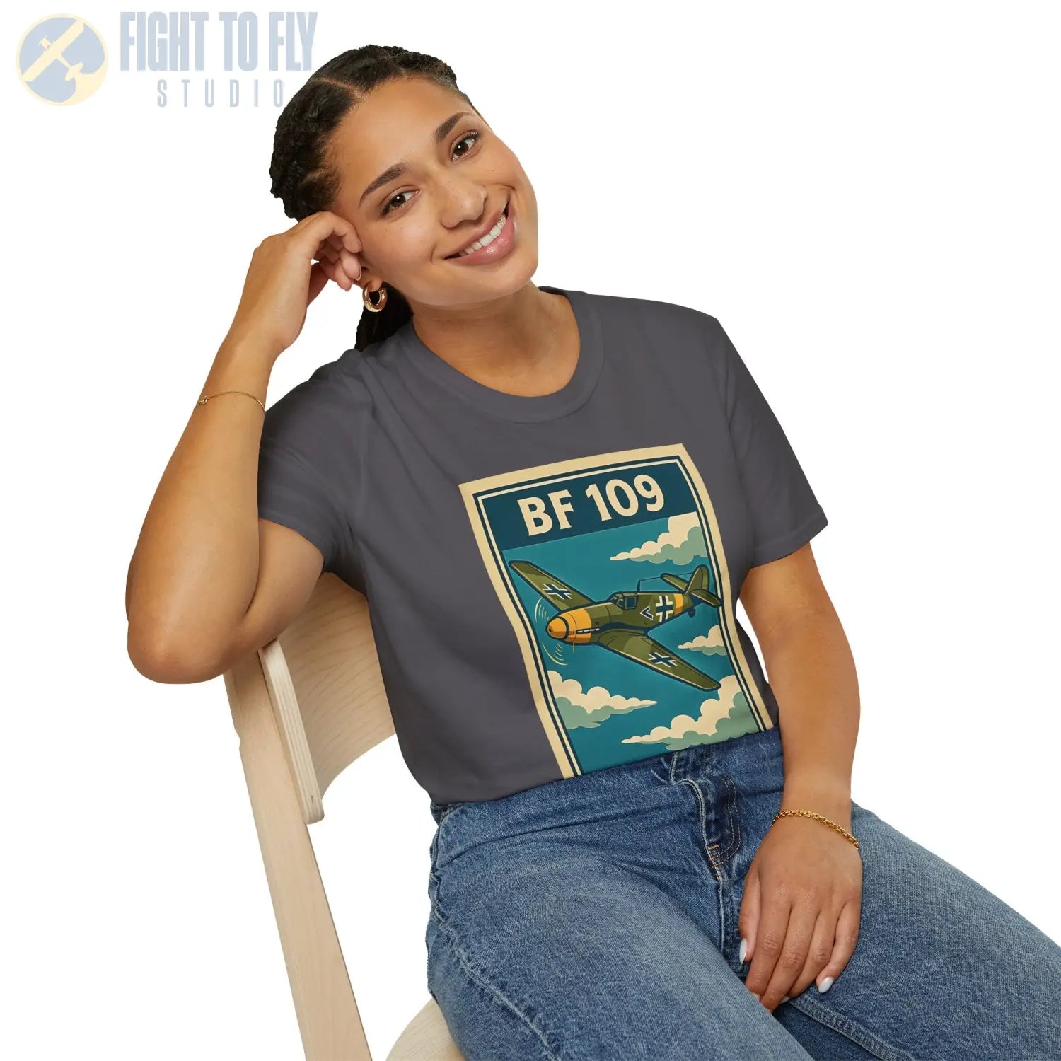 Messerschmitt Bf 109 Premium Full Graphic T-Shirt - Pilot gifts - WWII warbird t-shirt