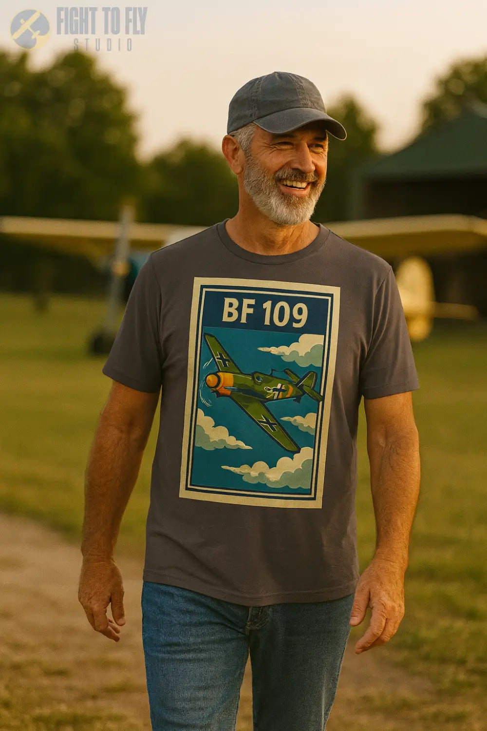 Messerschmitt Bf 109 Premium Full Graphic T-Shirt - Pilot gifts - WWII warbird t-shirt