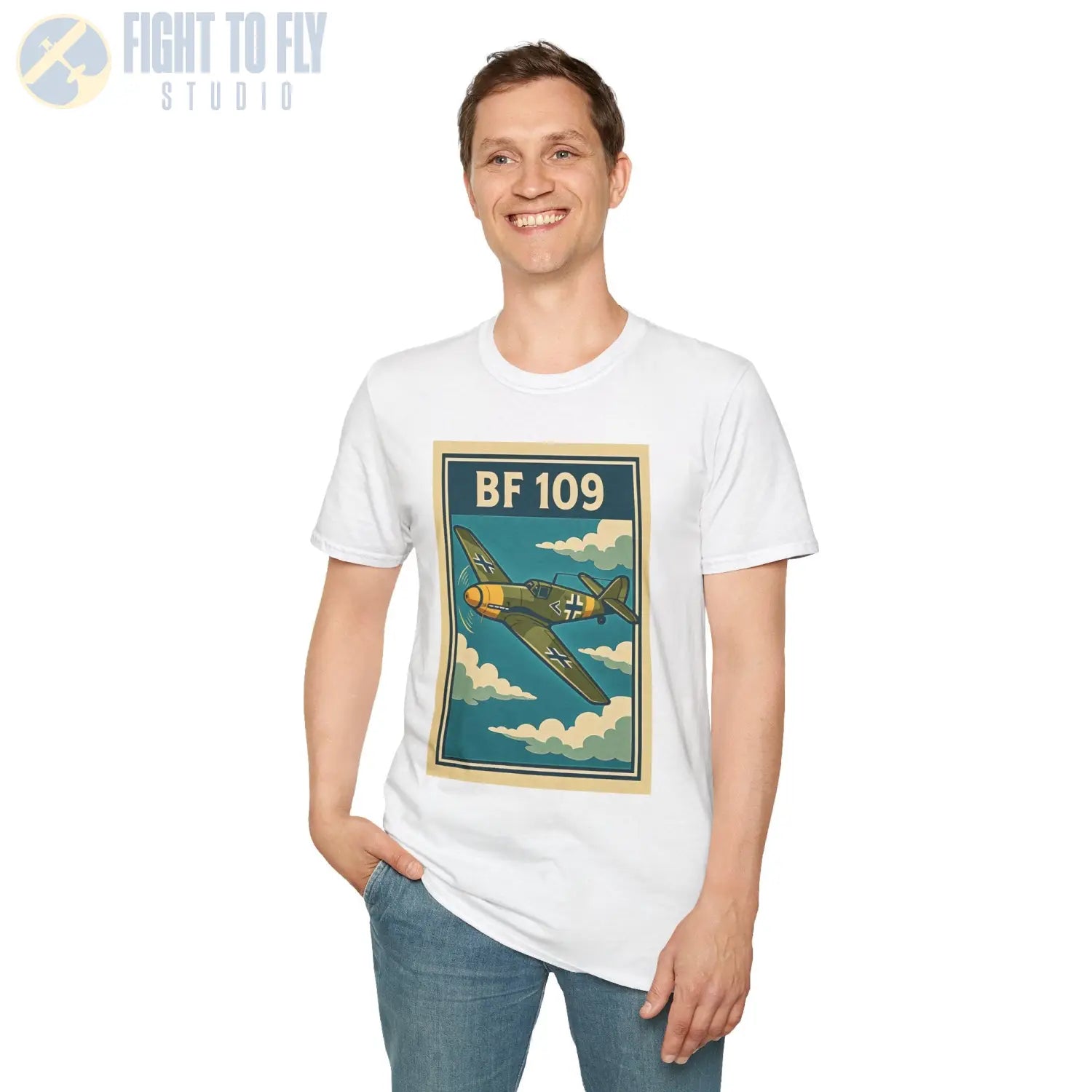 Messerschmitt Bf 109 Premium Full Graphic T-Shirt - Pilot gifts - WWII warbird t-shirt