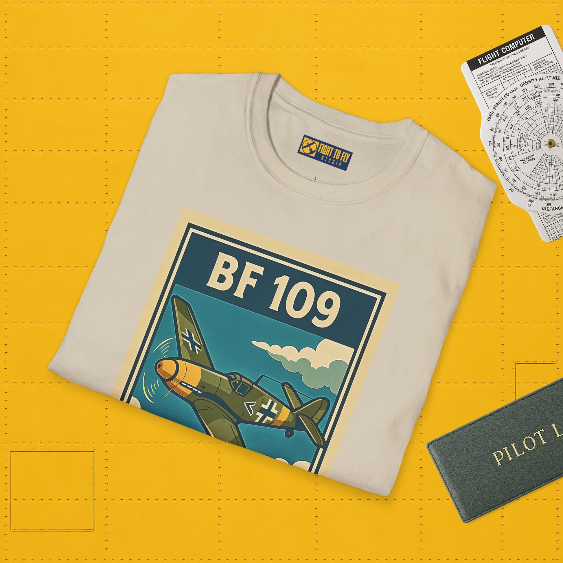 Bf 109 Premium T-Shirt – Iconic WWII Fighter Full Print Aviation Tee - Pilot gifts - warbird t-shirt