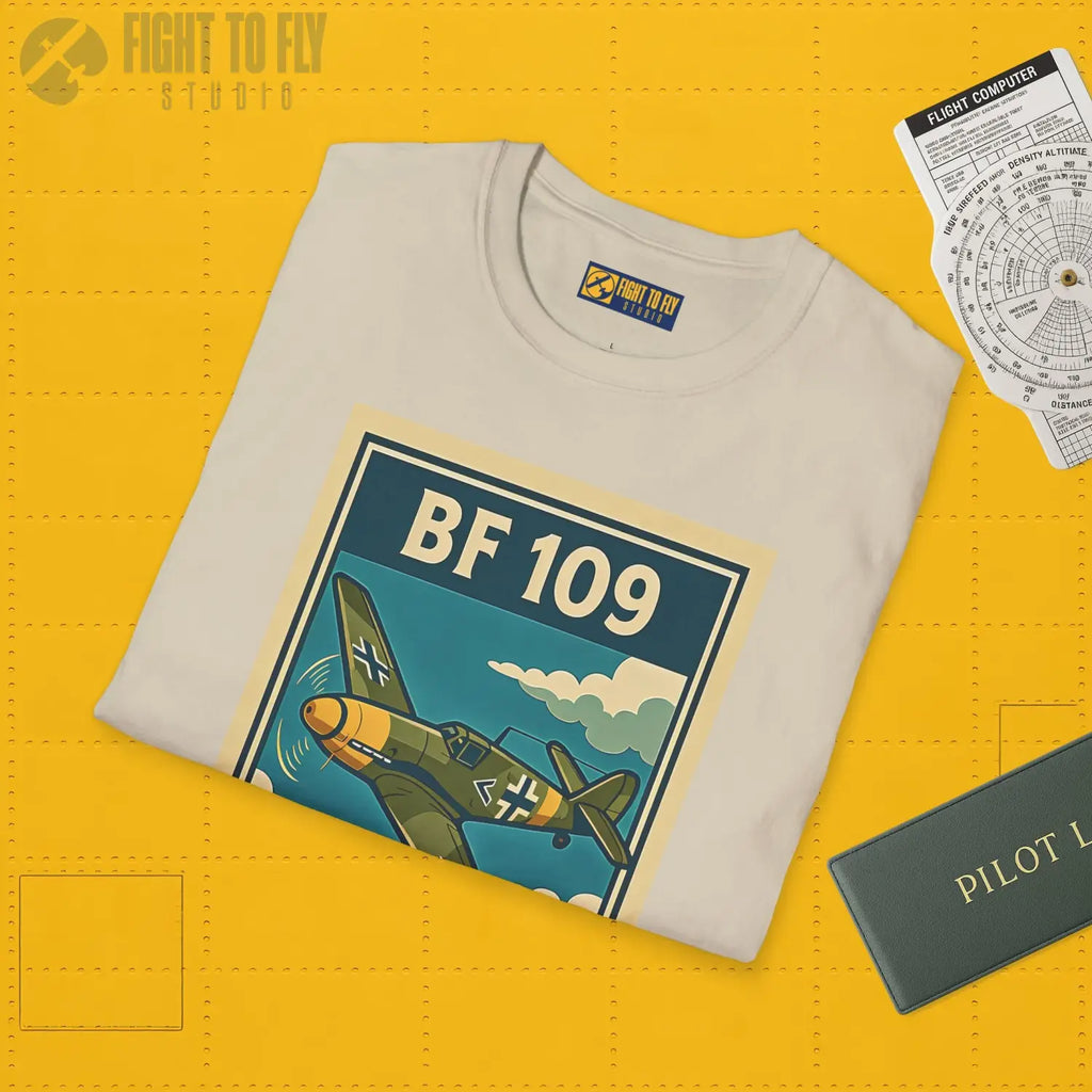 Messerschmitt Bf 109 Premium Full Graphic T-Shirt - Pilot gifts - WWII warbird t-shirt