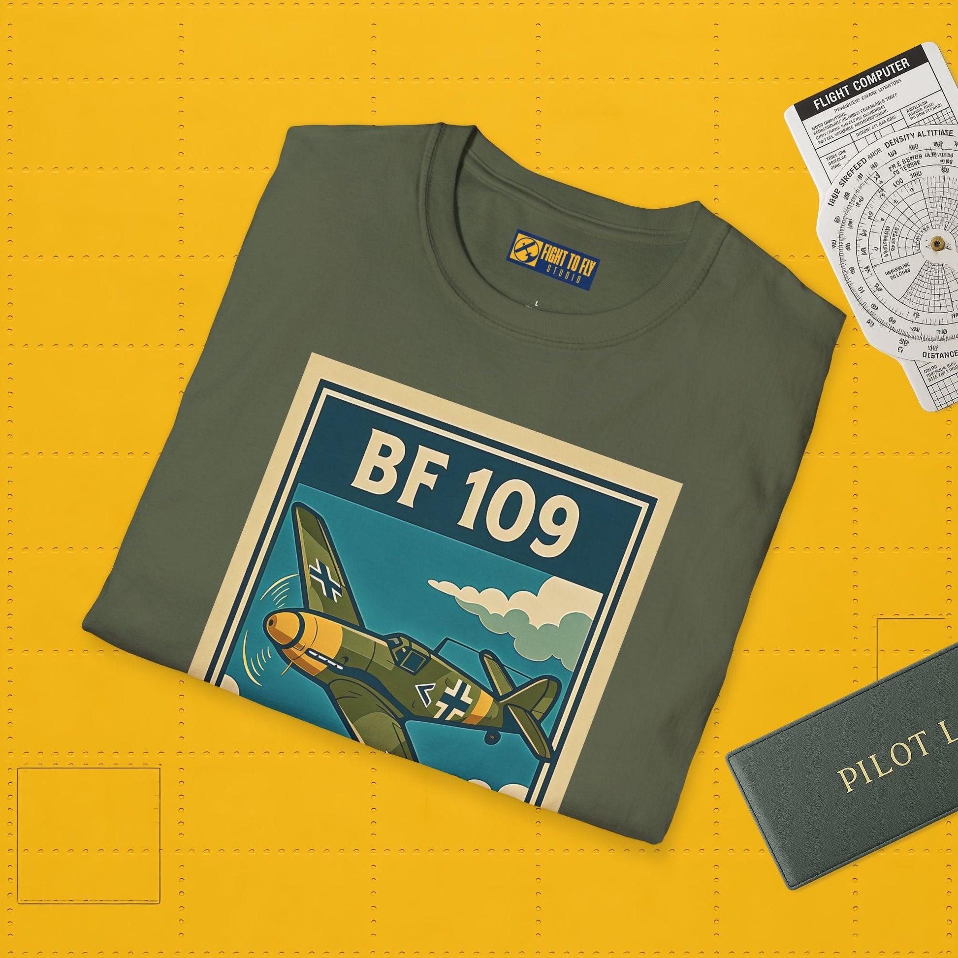 Bf 109 Premium T-Shirt – Iconic WWII Fighter Full Print Aviation Tee - Pilot gifts - warbird t-shirt