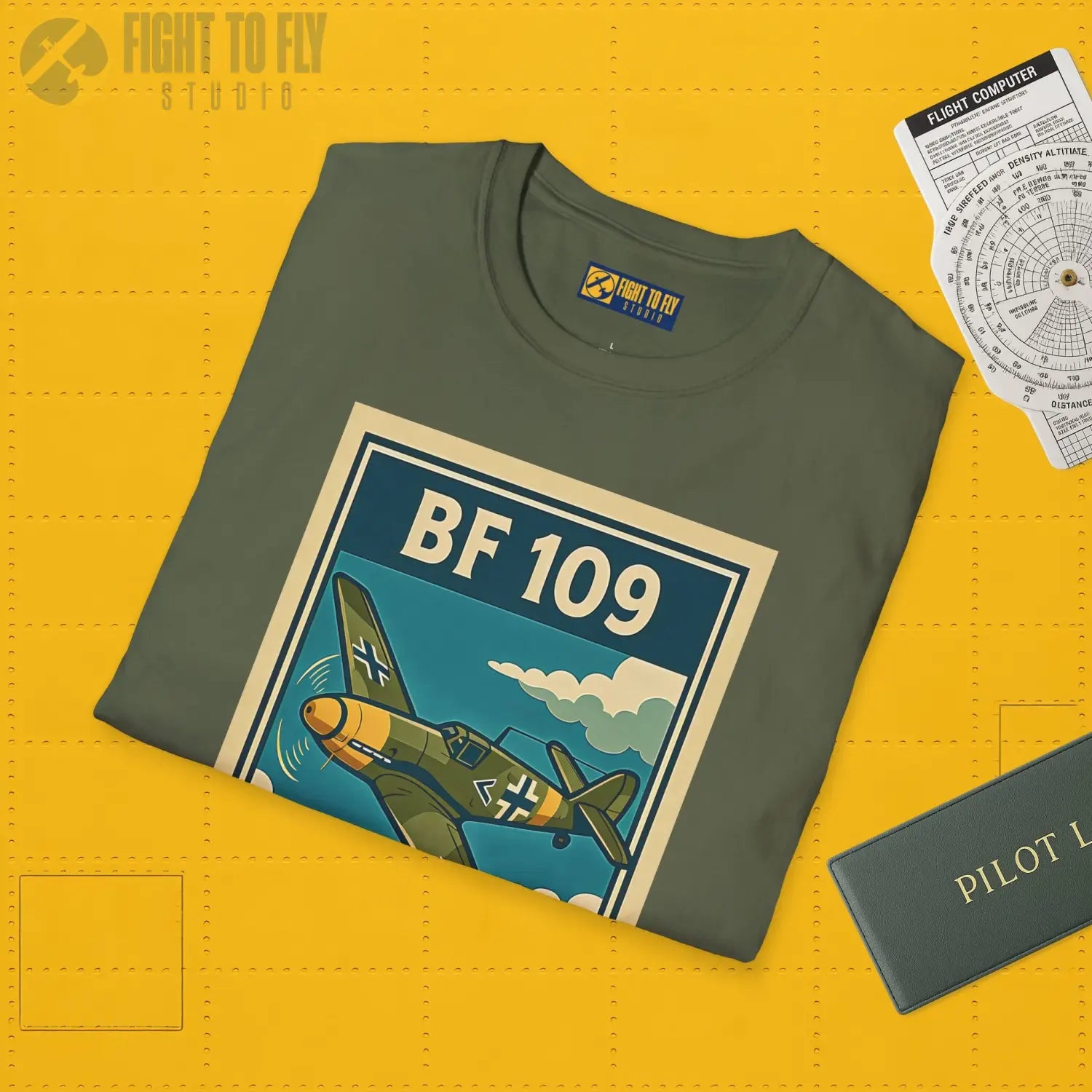 Messerschmitt Bf 109 Premium Full Graphic T-Shirt - Pilot gifts - WWII warbird t-shirt