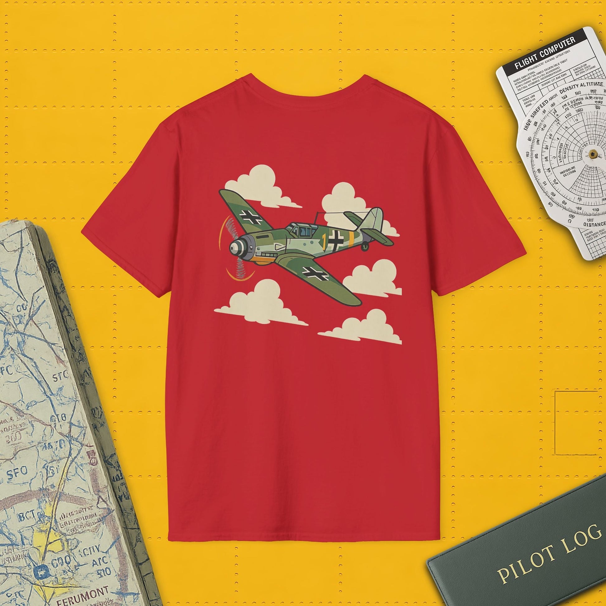 Bf 109 Premium T-Shirt – Iconic WWII Fighter Full Print Aviation Tee - Pilot gifts - warbird t-shirt