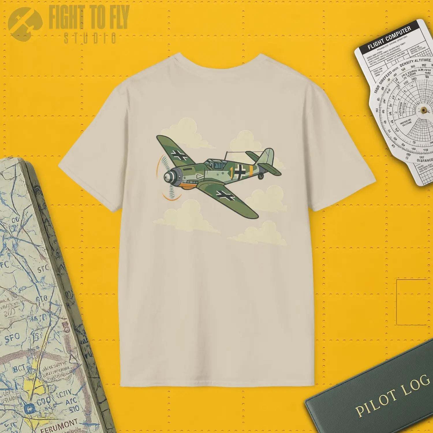 Messerschmitt Bf 109 Premium Full Graphic T-Shirt - Pilot gifts - WWII warbird t-shirt