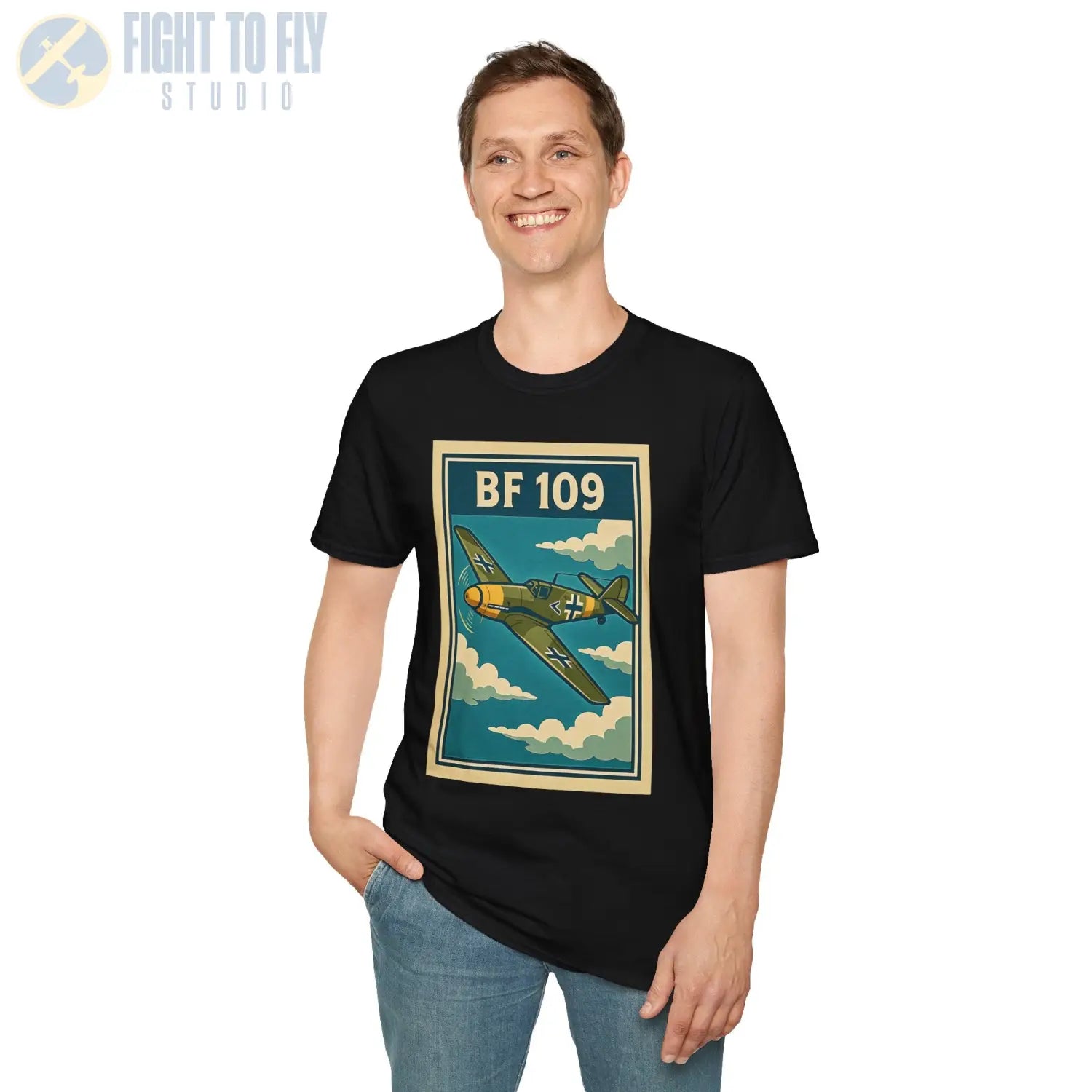 Messerschmitt Bf 109 Premium Full Graphic T-Shirt - Pilot gifts - WWII warbird t-shirt