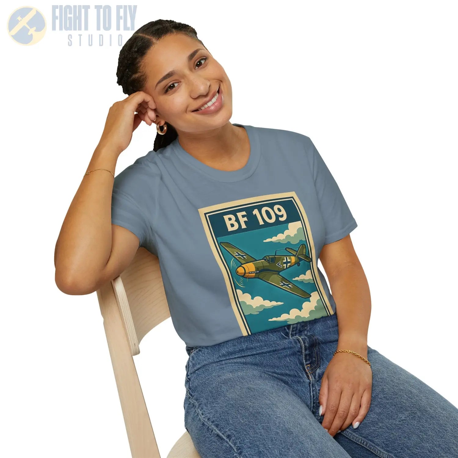 Messerschmitt Bf 109 Premium Full Graphic T-Shirt - Pilot gifts - WWII warbird t-shirt
