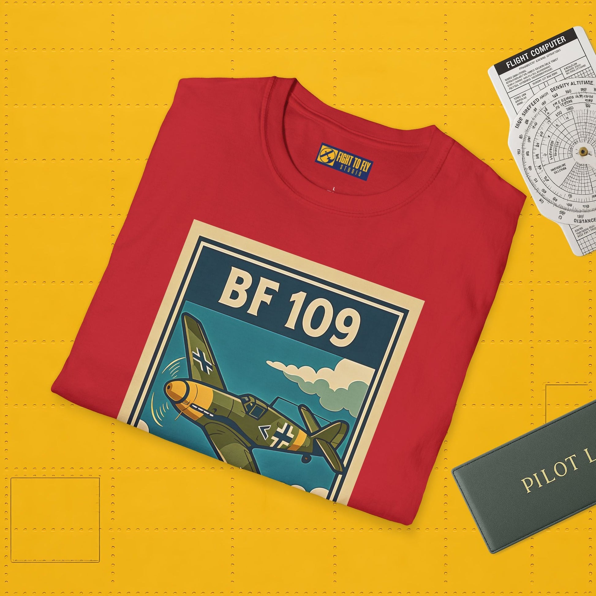 Bf 109 Premium T-Shirt – Iconic WWII Fighter Full Print Aviation Tee - Pilot gifts - warbird t-shirt