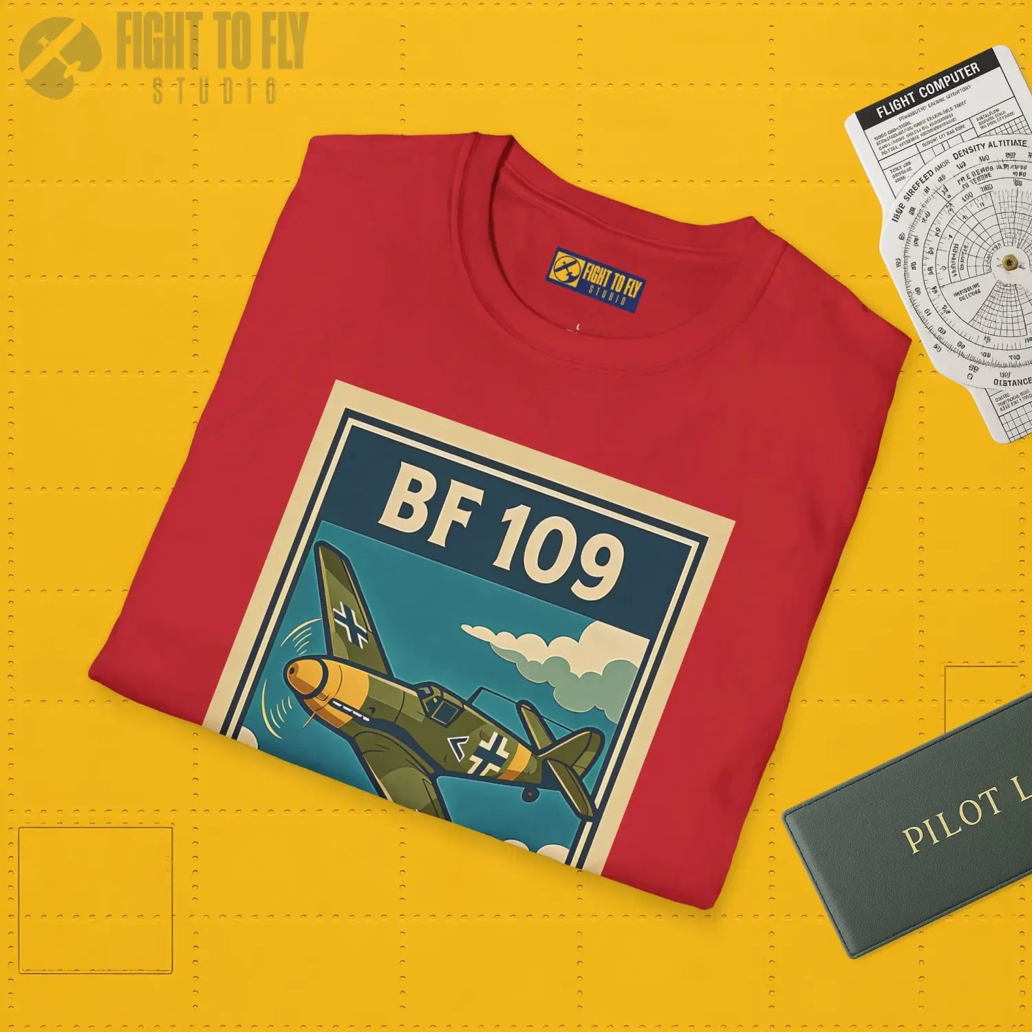 Messerschmitt Bf 109 Premium Full Graphic T-Shirt - Pilot gifts - WWII warbird t-shirt