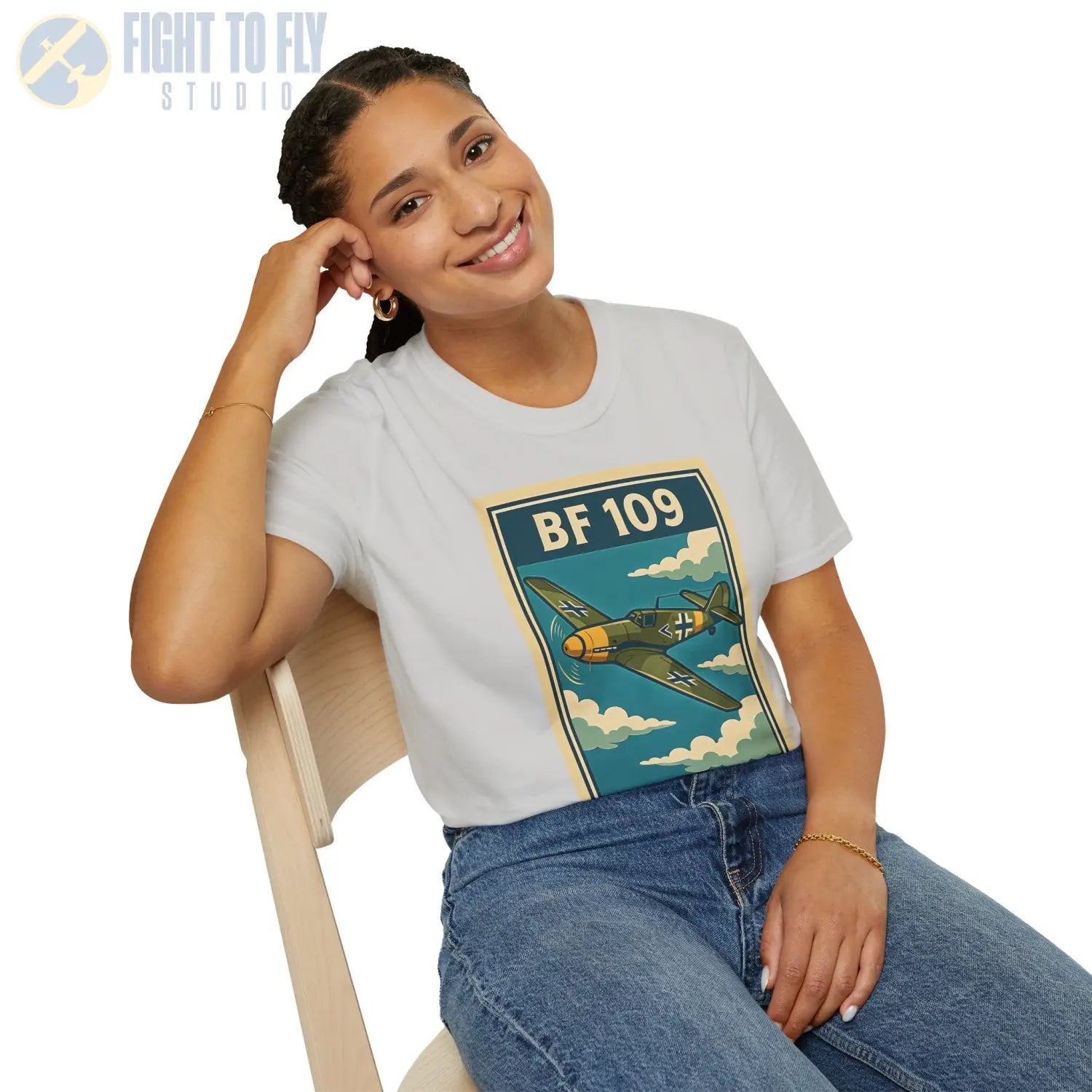 Messerschmitt Bf 109 Premium Full Graphic T-Shirt - Pilot gifts - WWII warbird t-shirt