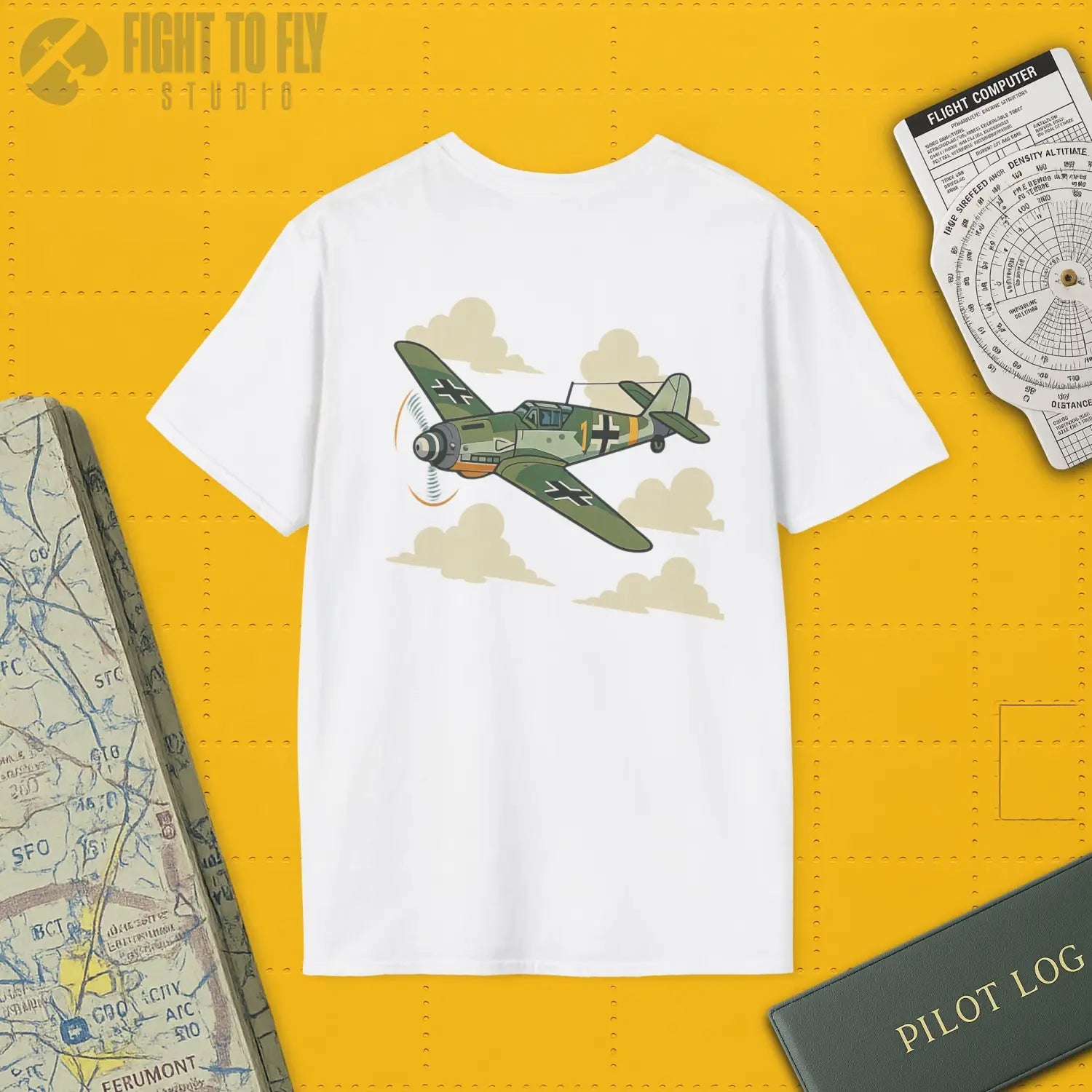 Messerschmitt Bf 109 Premium Full Graphic T-Shirt - Pilot gifts - WWII warbird t-shirt
