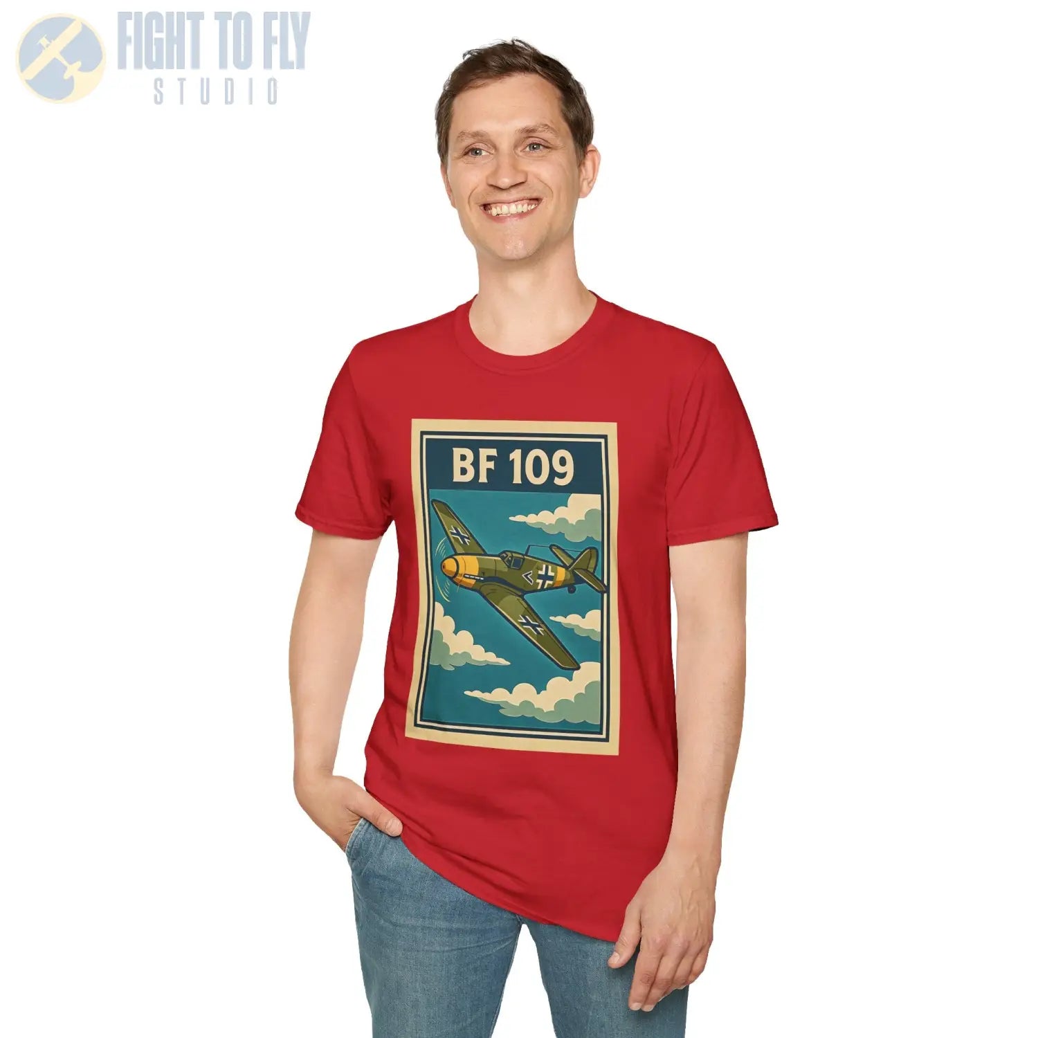 Messerschmitt Bf 109 Premium Full Graphic T-Shirt - Pilot gifts - WWII warbird t-shirt