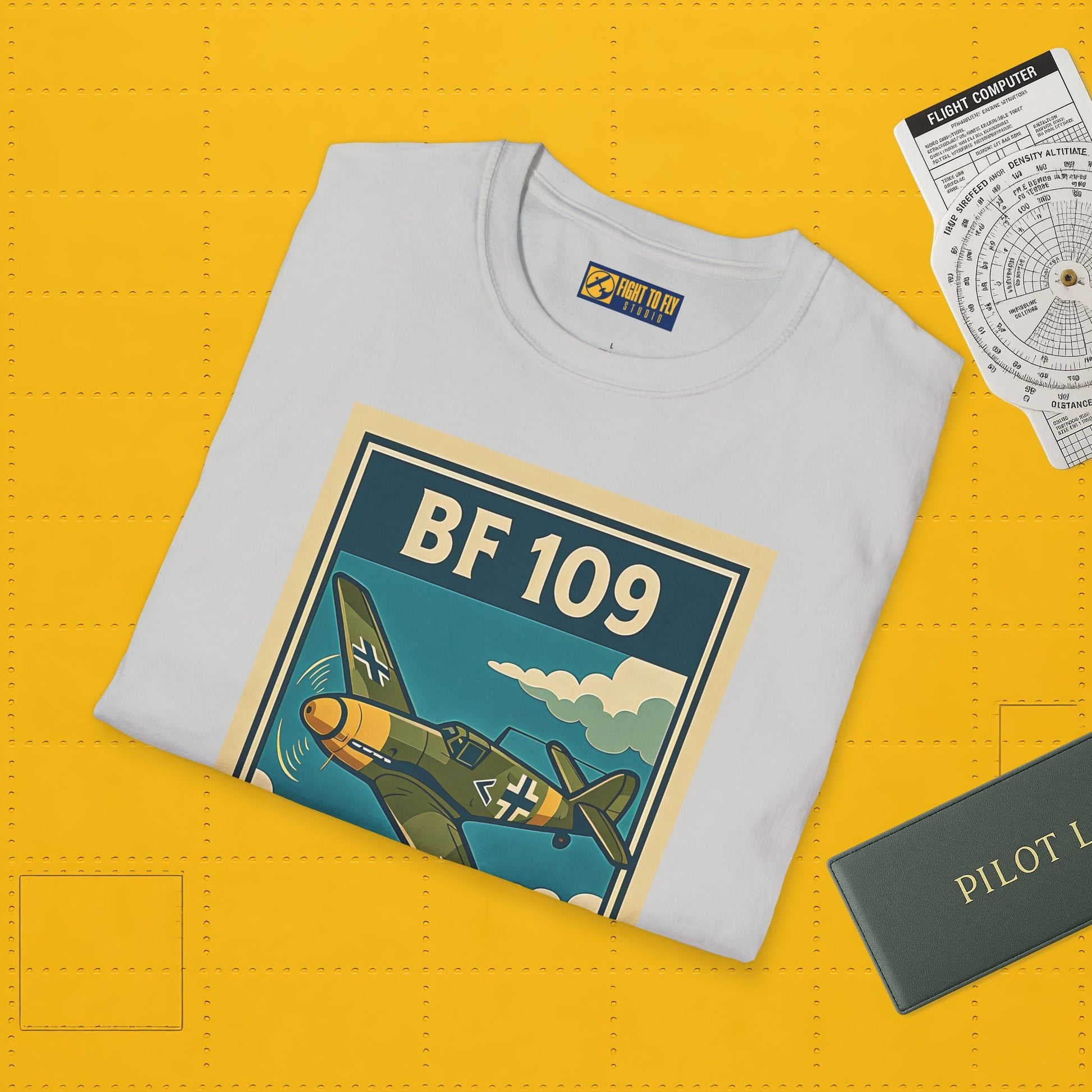 Bf 109 Premium T-Shirt – Iconic WWII Fighter Full Print Aviation Tee - Pilot gifts - warbird t-shirt
