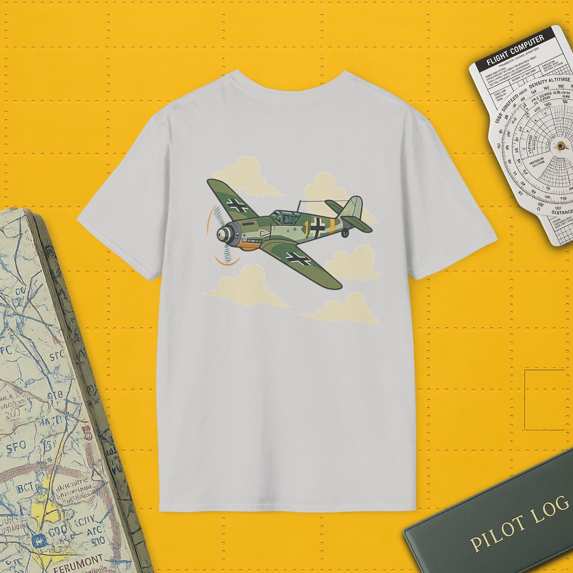 Bf 109 Premium T-Shirt – Iconic WWII Fighter Full Print Aviation Tee - Pilot gifts - warbird t-shirt