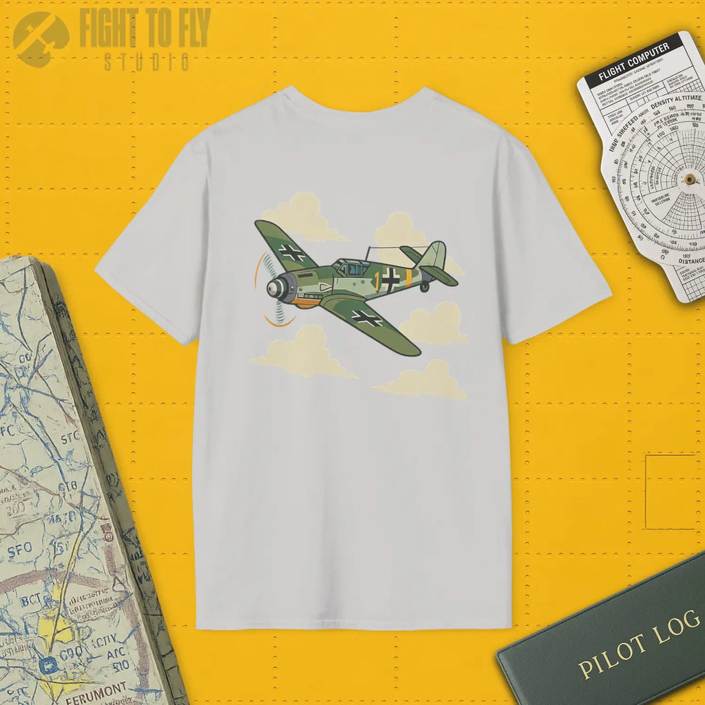 Messerschmitt Bf 109 Premium Full Graphic T-Shirt - Pilot gifts - WWII warbird t-shirt