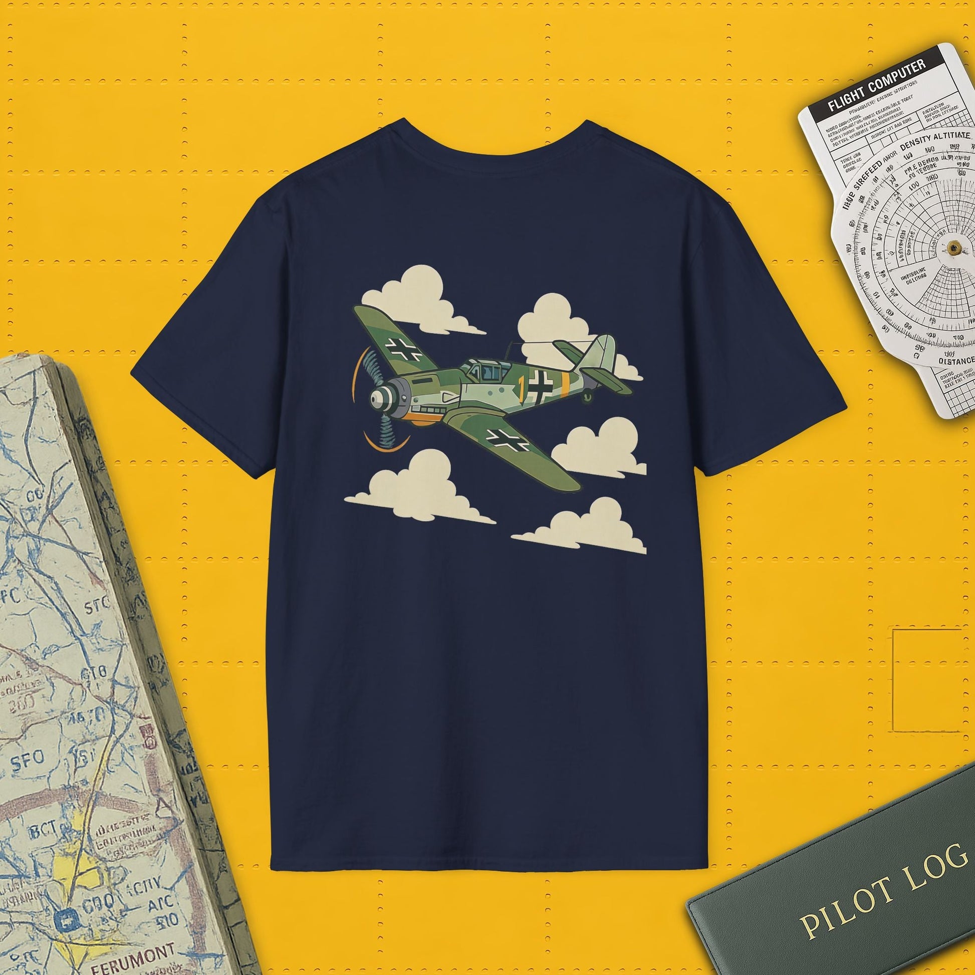 Bf 109 Premium T-Shirt – Iconic WWII Fighter Full Print Aviation Tee - Pilot gifts - warbird t-shirt