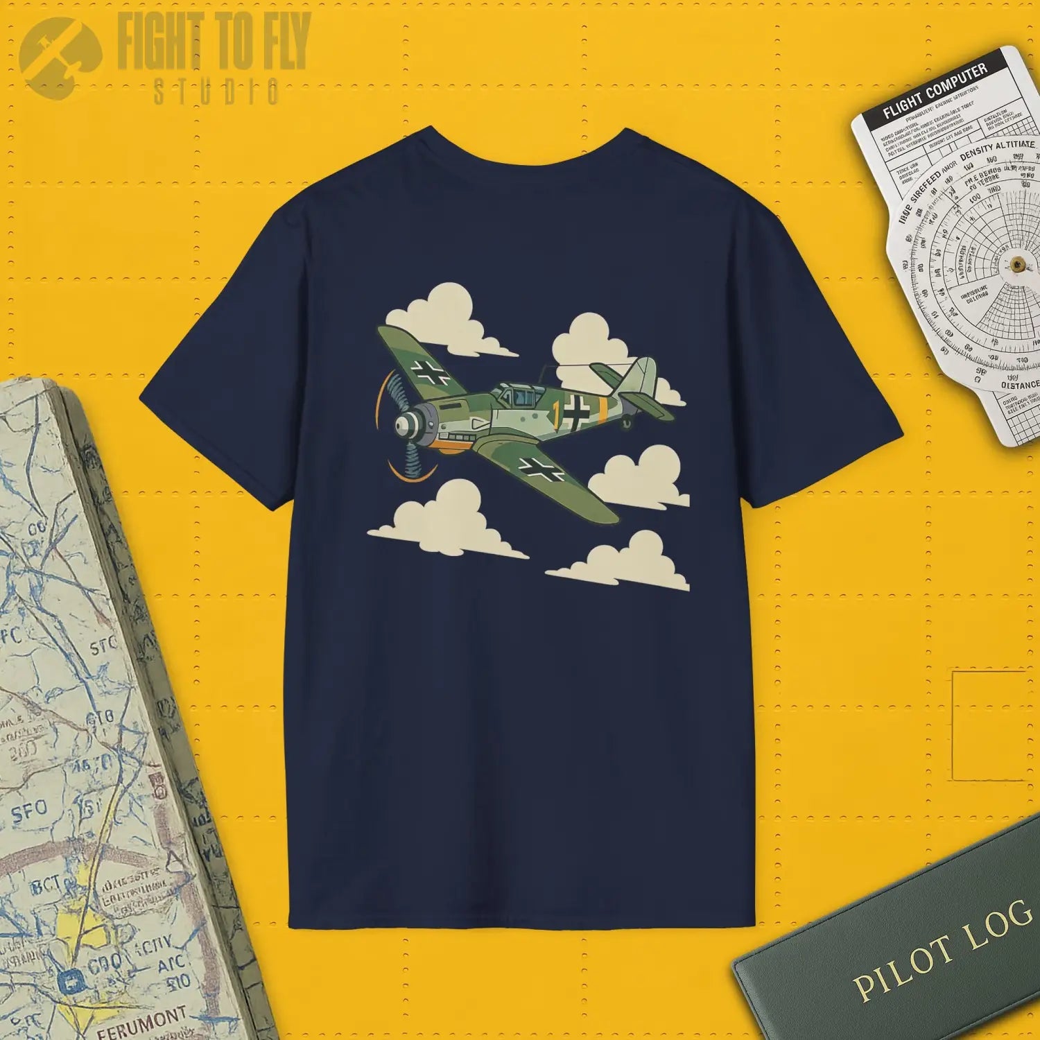 Messerschmitt Bf 109 Premium Full Graphic T-Shirt - Pilot gifts - WWII warbird t-shirt