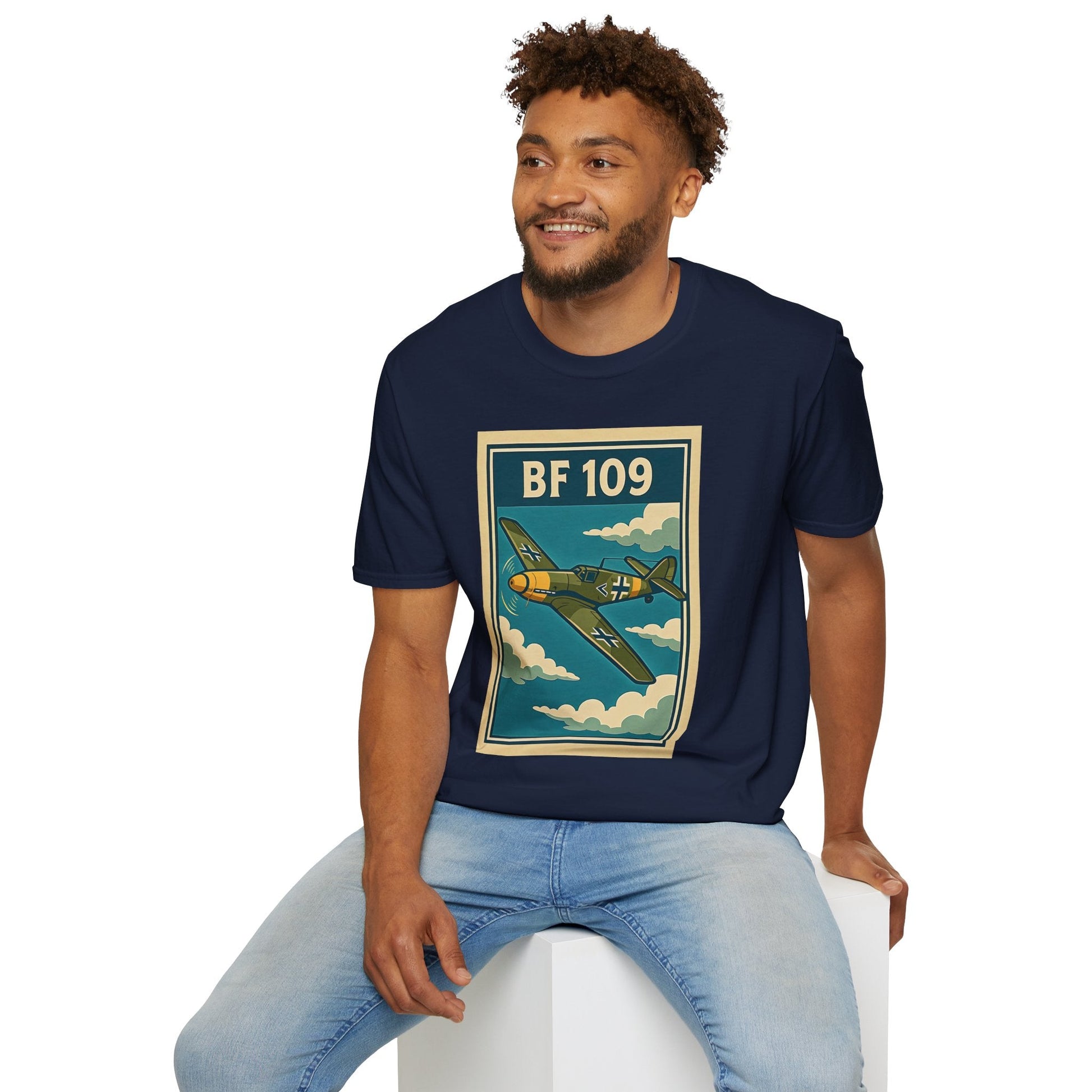 Bf 109 Premium T-Shirt – Iconic WWII Fighter Full Print Aviation Tee - Pilot gifts - warbird t-shirt