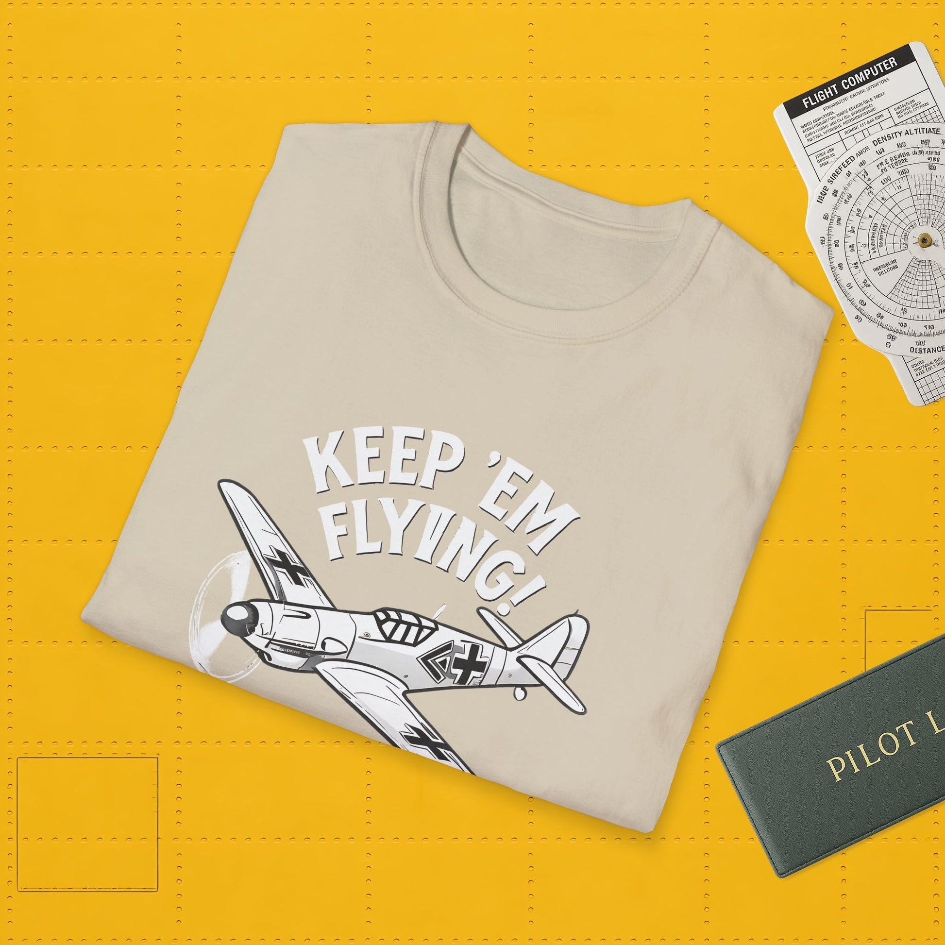 Bf 109 Premium T-Shirt – “Keep ’Em Flying!” WWII Fighter Graphic Tee - Pilot gifts - warbird t-shirt