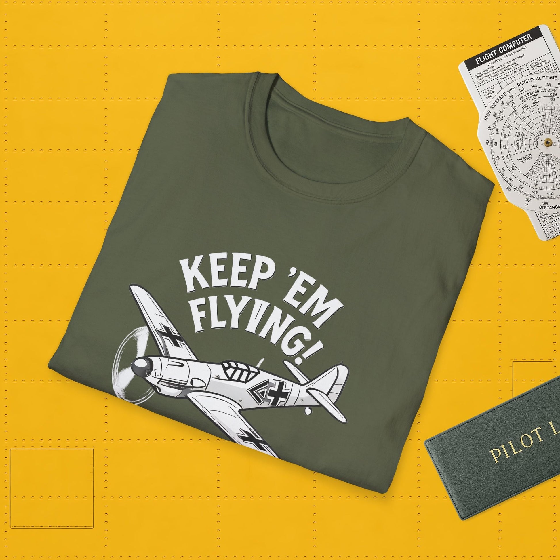 Bf 109 Premium T-Shirt – “Keep ’Em Flying!” WWII Fighter Graphic Tee - Pilot gifts - warbird t-shirt
