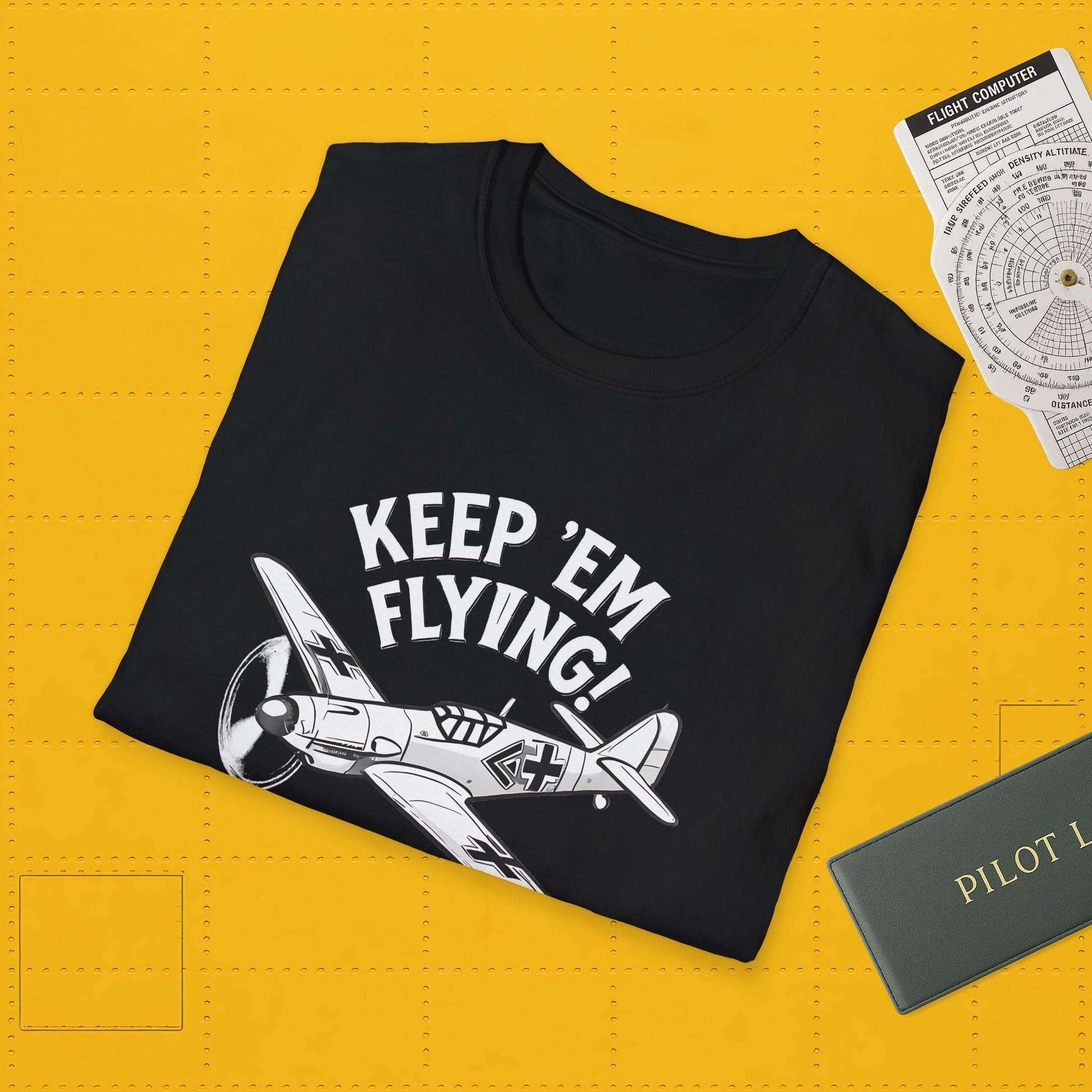 Bf 109 Premium T-Shirt – “Keep ’Em Flying!” WWII Fighter Graphic Tee - Pilot gifts - warbird t-shirt