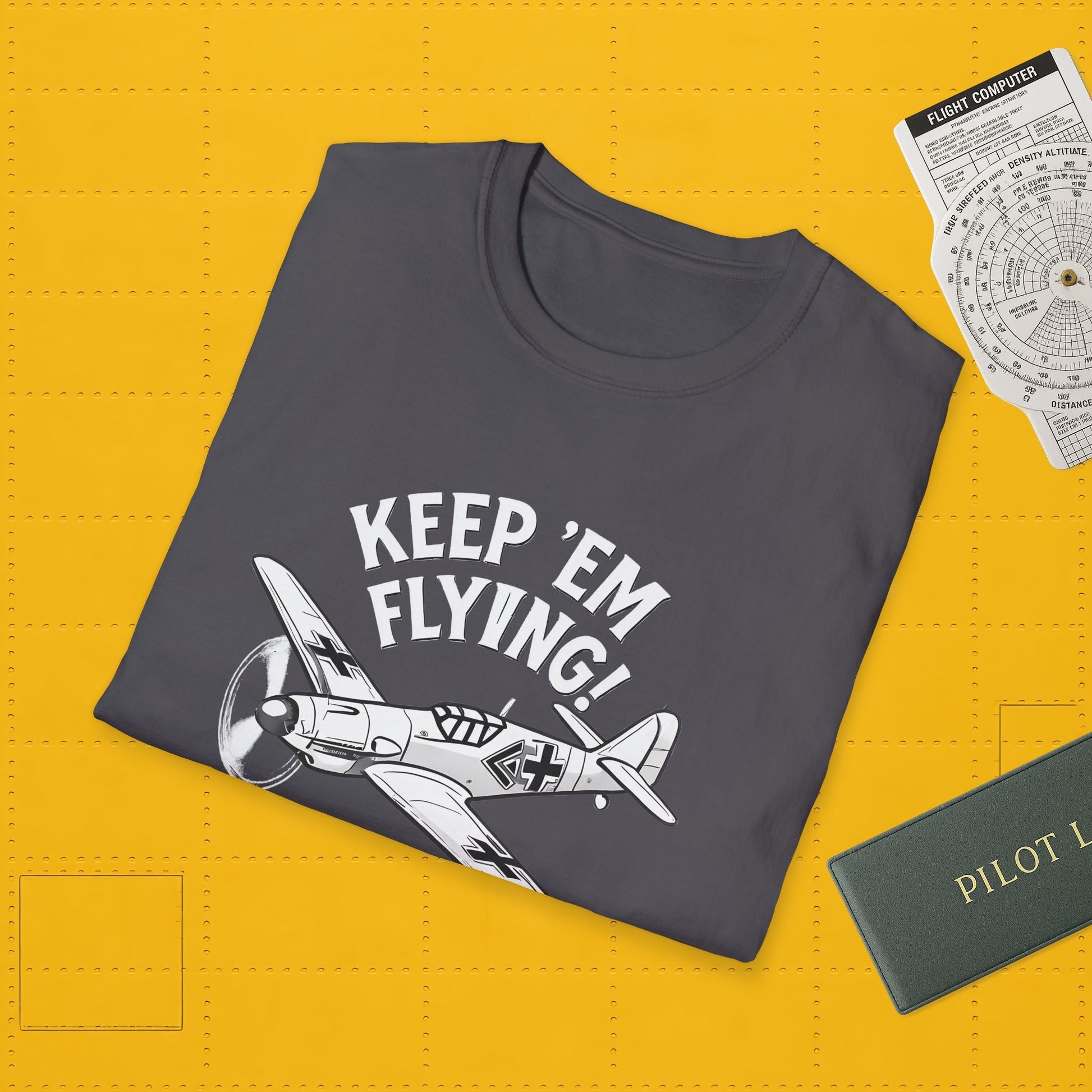 Bf 109 Premium T-Shirt – “Keep ’Em Flying!” WWII Fighter Graphic Tee - Pilot gifts - warbird t-shirt