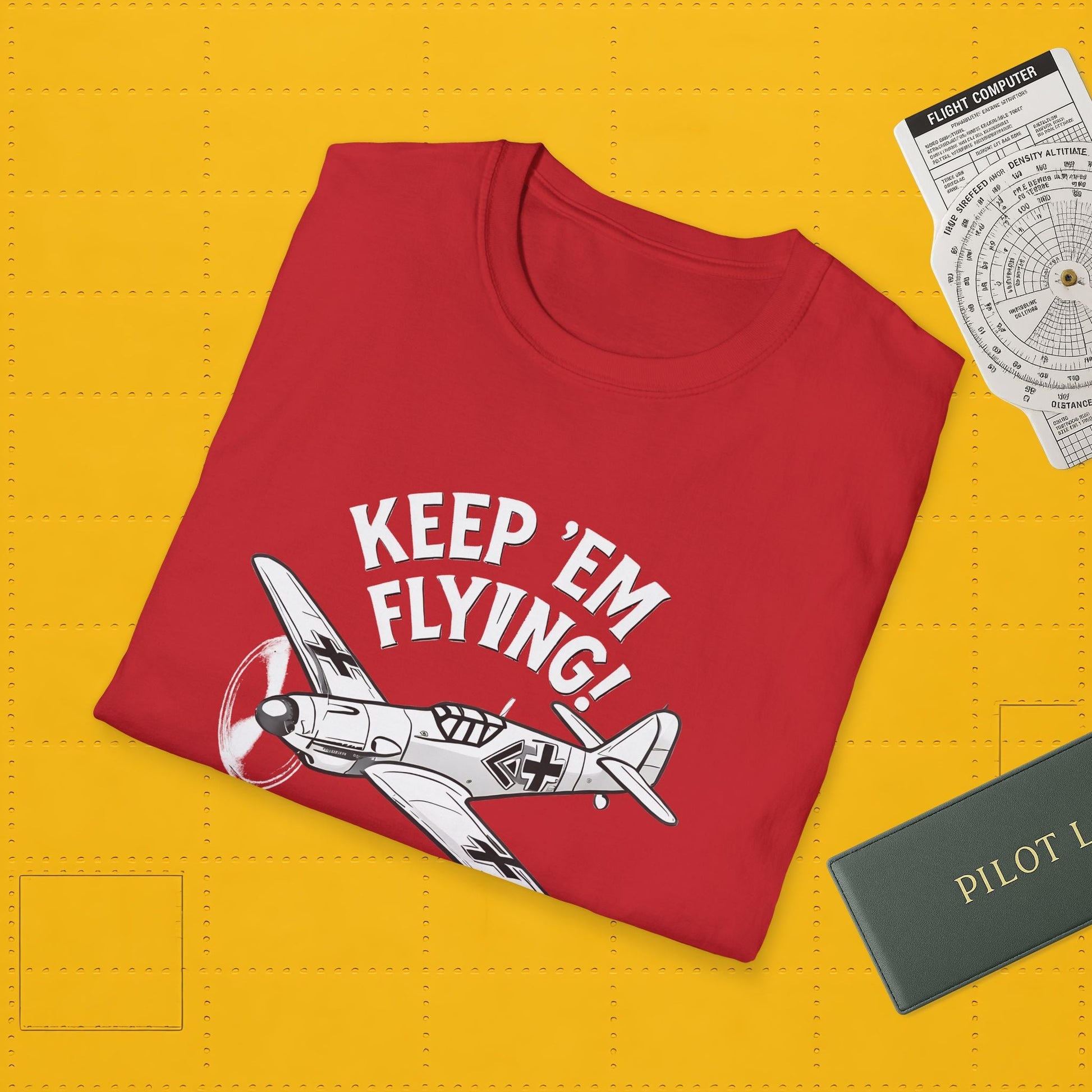 Bf 109 Premium T-Shirt – “Keep ’Em Flying!” WWII Fighter Graphic Tee - Pilot gifts - warbird t-shirt