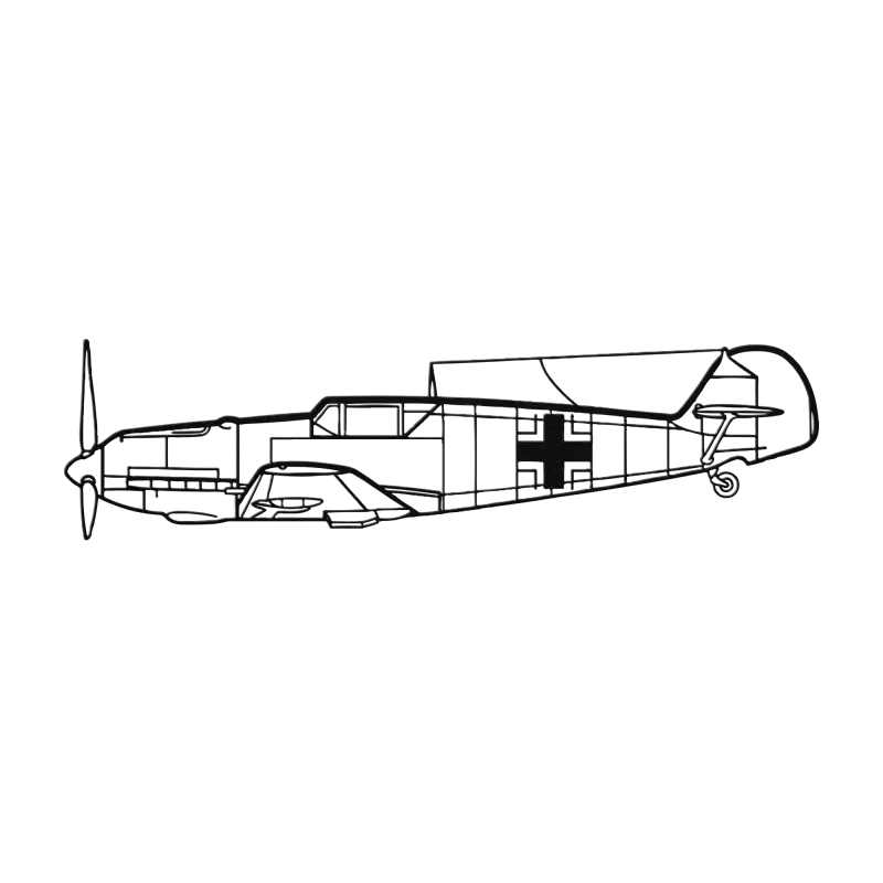 Bf 109E Die Cut Metal Wall Art - Sign - Pilot gifts - WWII warbird t-shirt