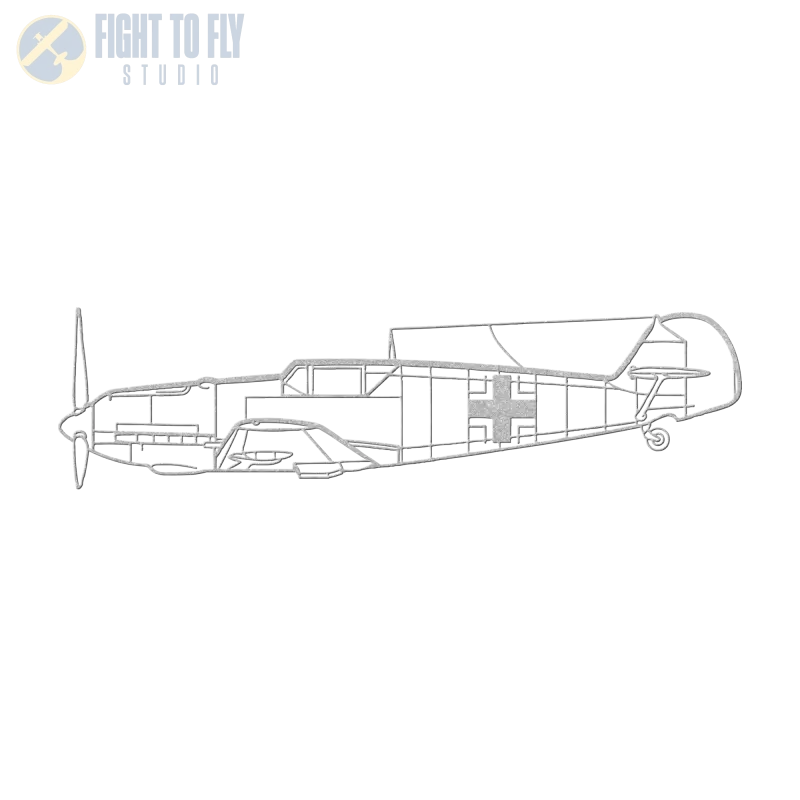 Bf 109E Die Cut Metal Wall Art - Sign - Pilot gifts - WWII warbird t-shirt