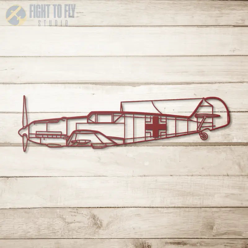 Bf 109E Die Cut Metal Wall Art - Sign - Pilot gifts - WWII warbird t-shirt
