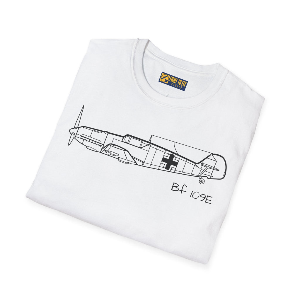 BF 109E T-Shirt – Bf WWII Fighter Aircraft Aviation Tee - Gifts for pilots - apparel