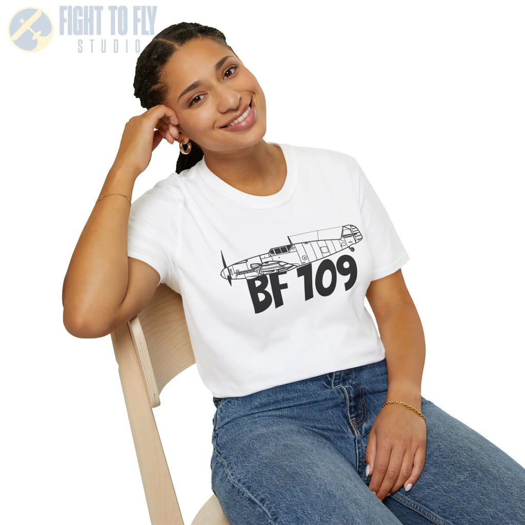 Bf 109G Side Profile T-Shirt - Pilot gifts - WWII warbird t-shirt