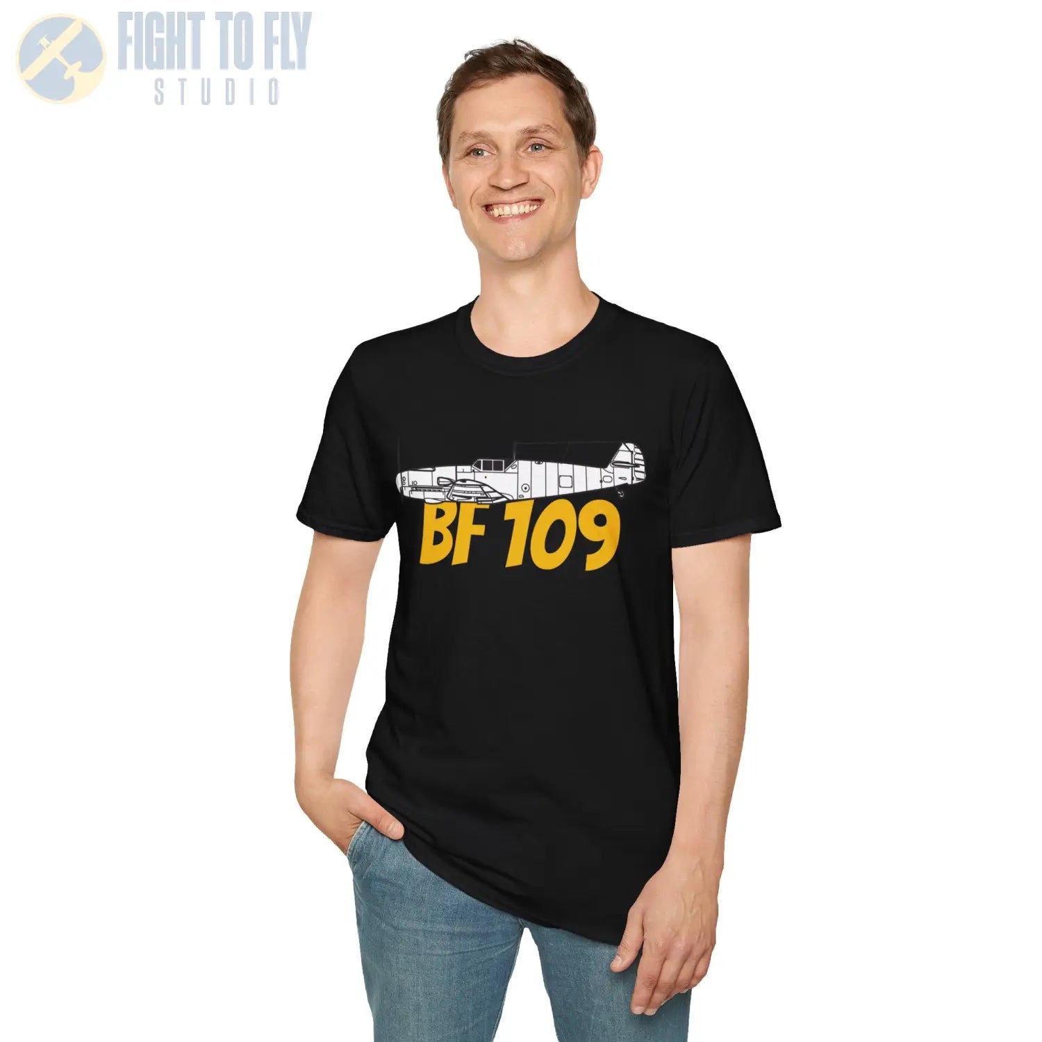 Bf 109G Side Profile T-Shirt - Pilot gifts - WWII warbird t-shirt